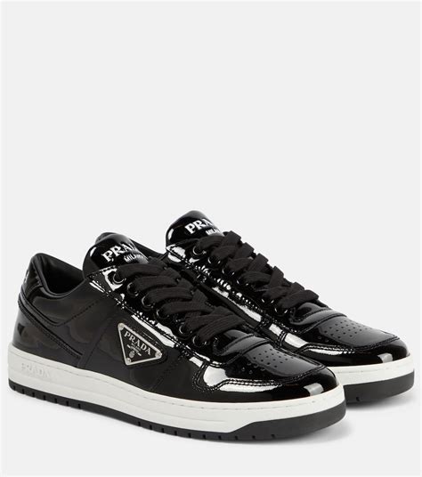 downtown leather sneakers prada|Prada downtown patent leather sneakers.